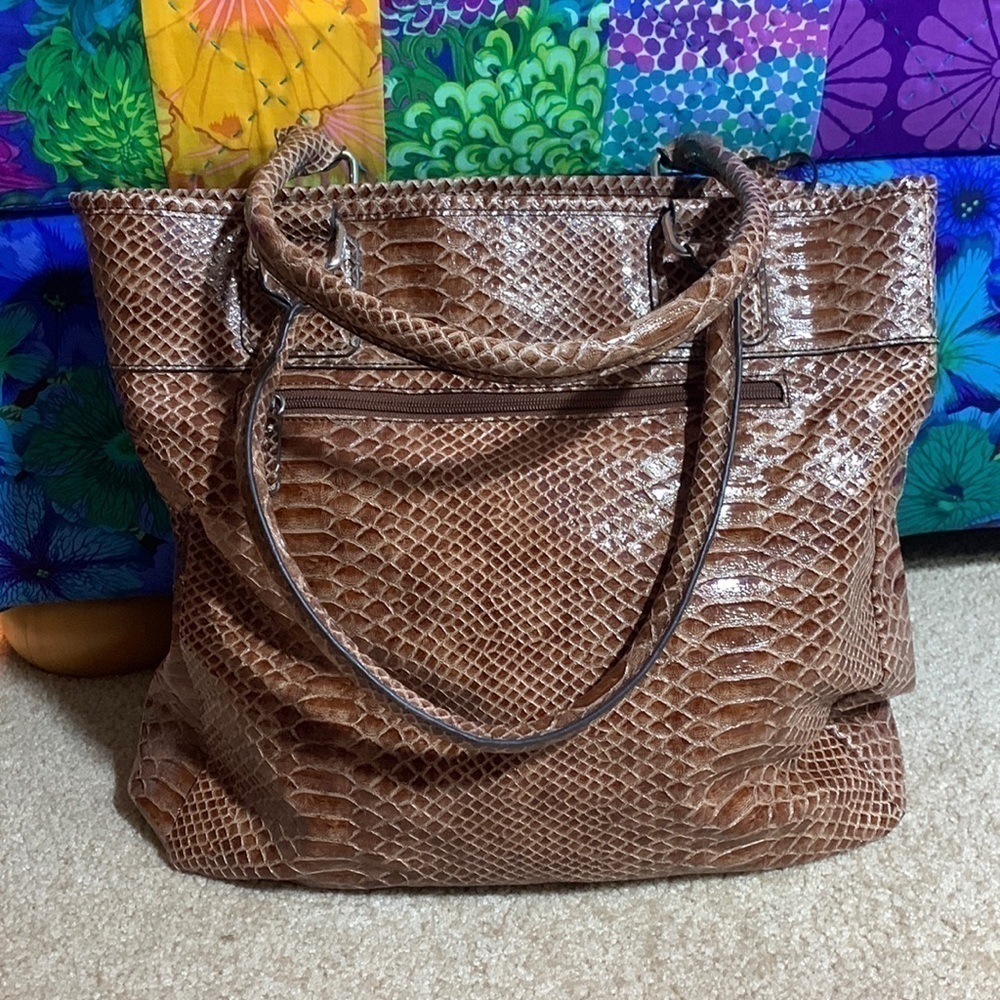 LARGE Worthington faux Snakeskin Tote Bag EUC